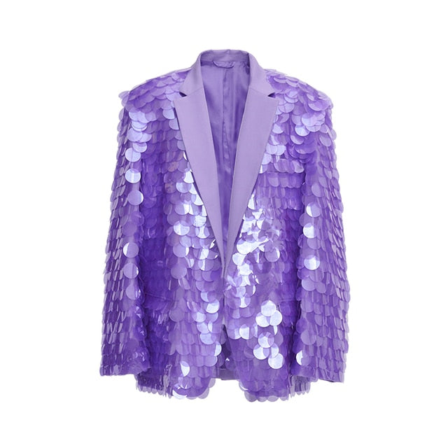 Sequined Purple Blazer