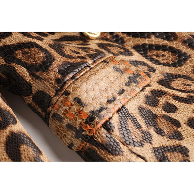Unique Snake Pattern PU Leather Jacket