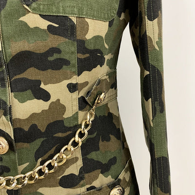 Lion Button Camouflage Dress