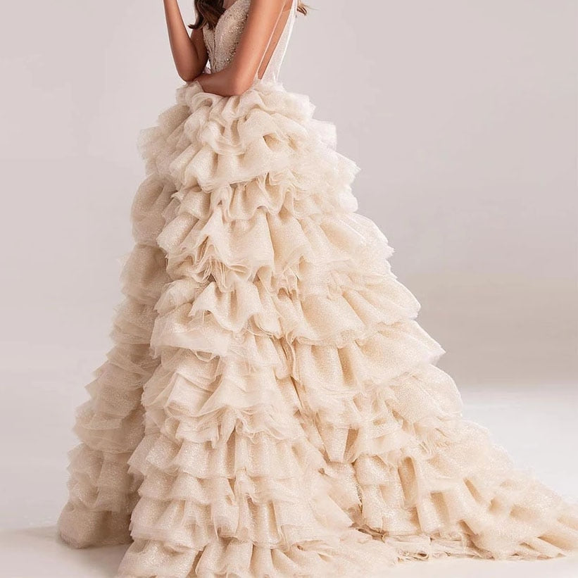 Long Fluffy Tiered Tulle Skirt