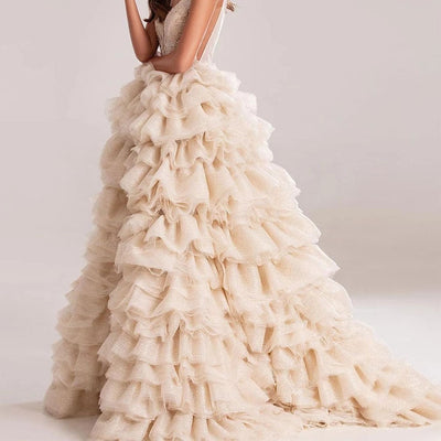 Long Fluffy Tiered Tulle Skirt