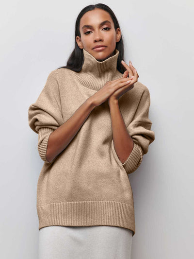 Turtleneck Long Sleeve Knitted Pullover Sweater