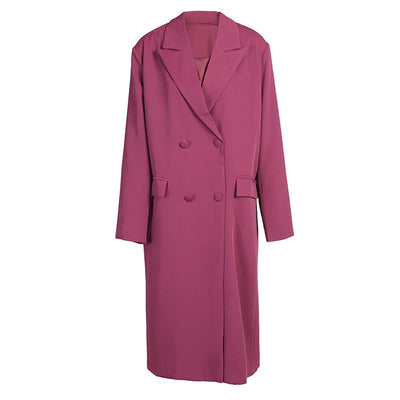 Purple Red Long Trench Coat