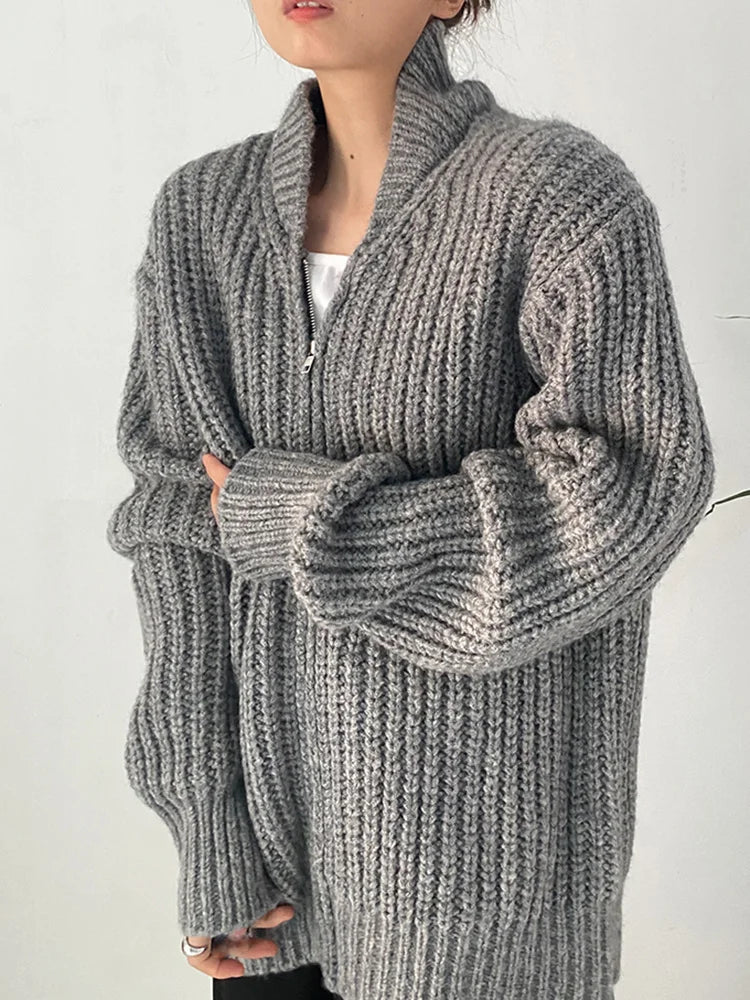 Loose Fit Long Sleeve Knit Sweater