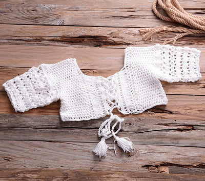 Crochet Bikini Cover Up Skirt Boho Set