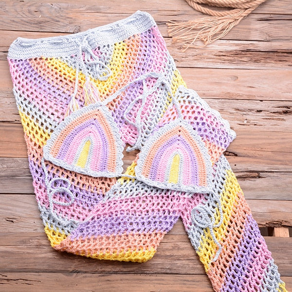 Crochet Bikini Trouser Set