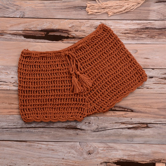 Crochet Hollow Out Tassel  Set