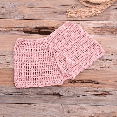 Crochet Hollow Out Tassel  Set