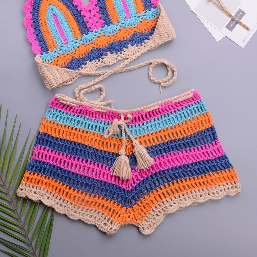Crochet Multi Color Knitted Set