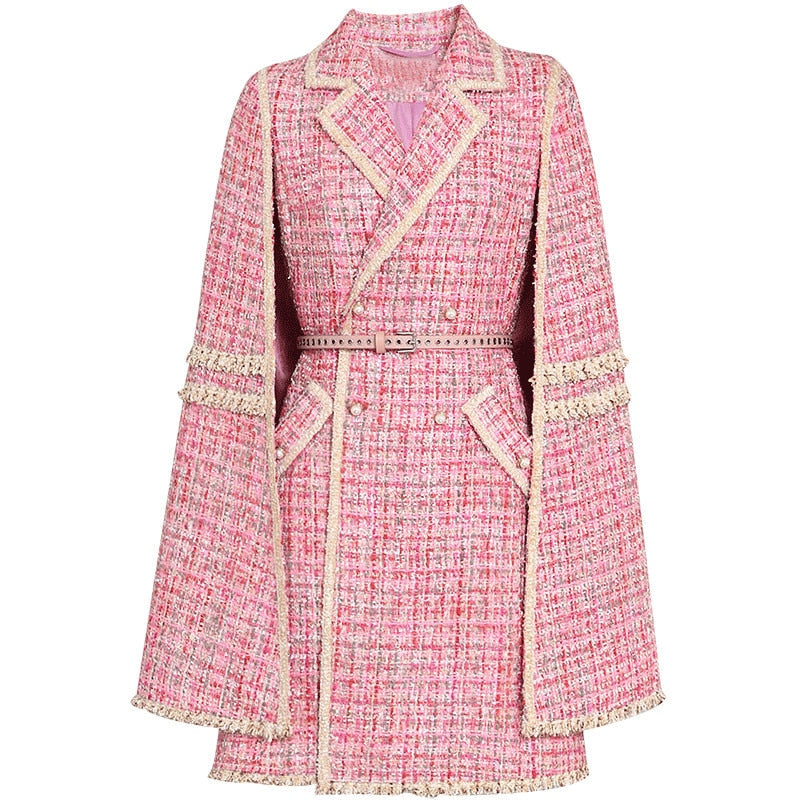 Pink Tweed Cape Jacket