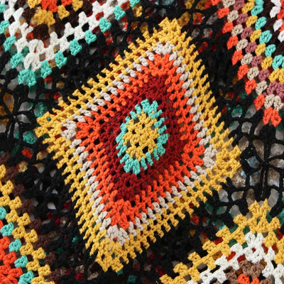 Retro Boho Knitted Handmade Crochet Dress