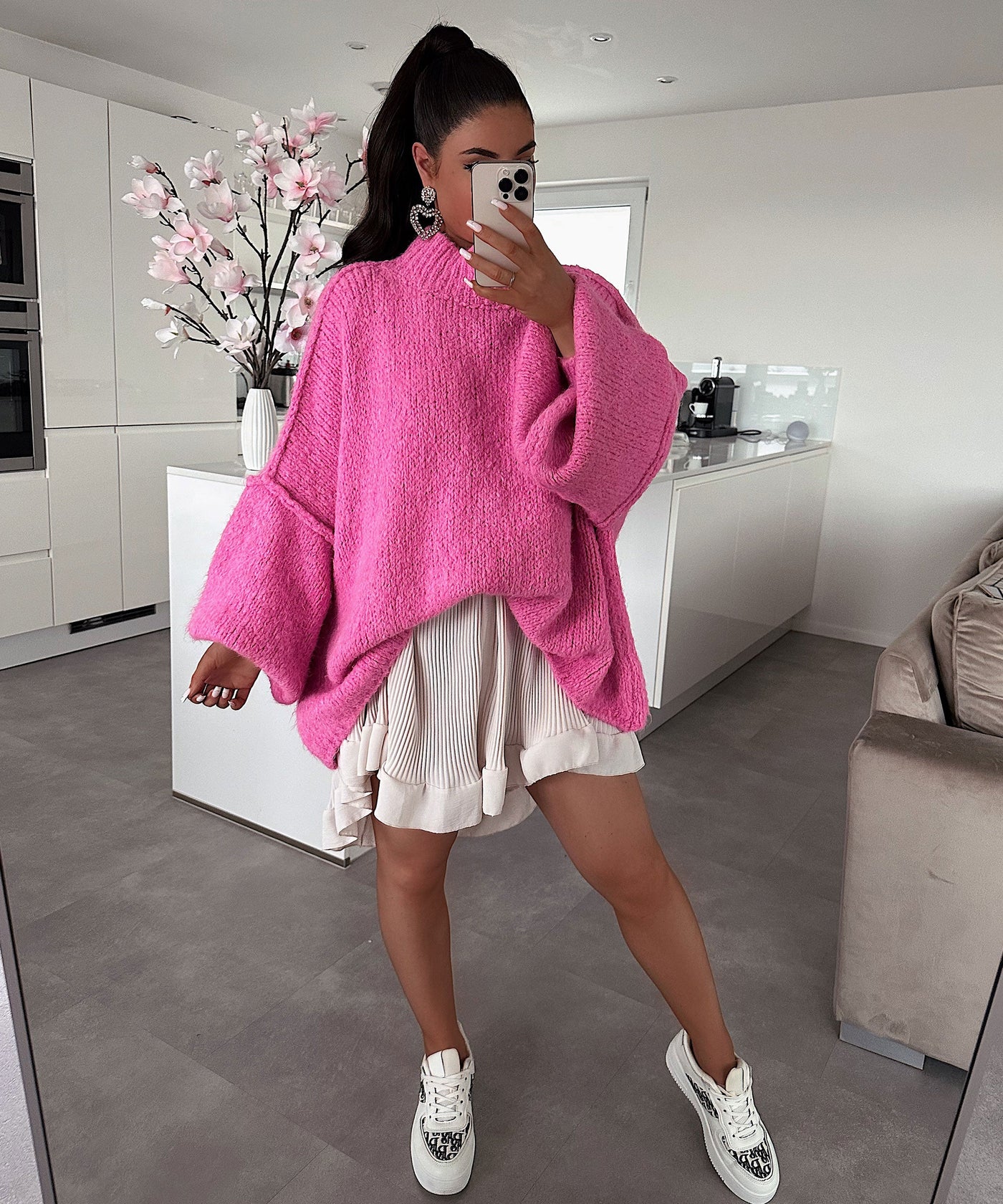 Oversize Pullover Nata Fuchsia Pink