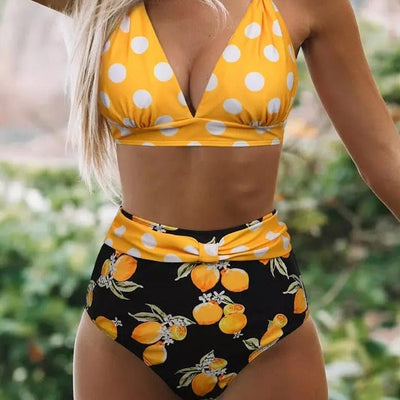 Modioza Bikini-Sets mit gelbem Aufdruck