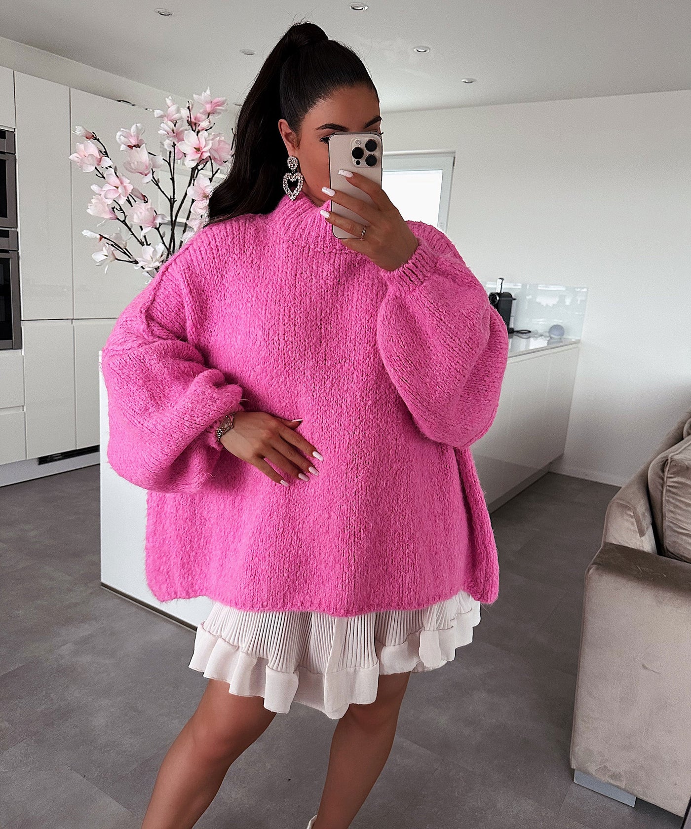 Oversize Pullover Nata Fuchsia Pink